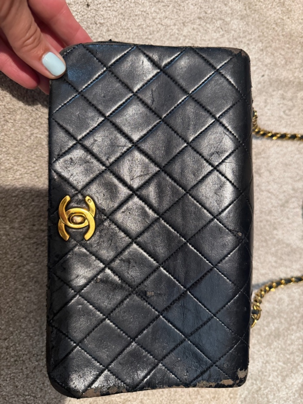 Vintage Chanel Quilted Black Leather bag